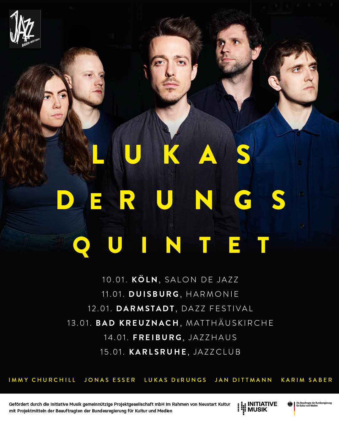 Tourplakat Januar 2024 DeRungs Quintet